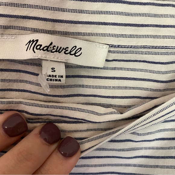 Madewell Jardin Off Shoulder Striped Beige/Tan Size Small - Picture 12 of 16